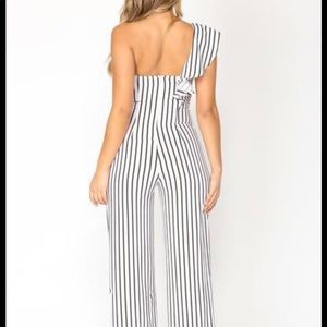 Straight Line Stripe Jumpsuit